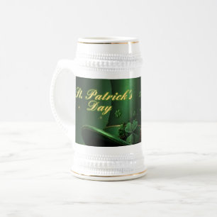 St. Patrick’s Day Hut und Shamrock-Design Bierglas