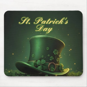 St. Patrick’s Day Hut und Shamrock-Design Mousepad