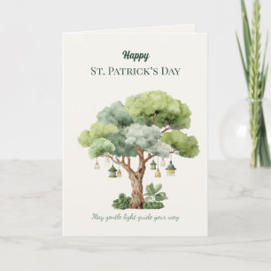 St. Patrick’s Day Irischer Baum Laternen Karte 