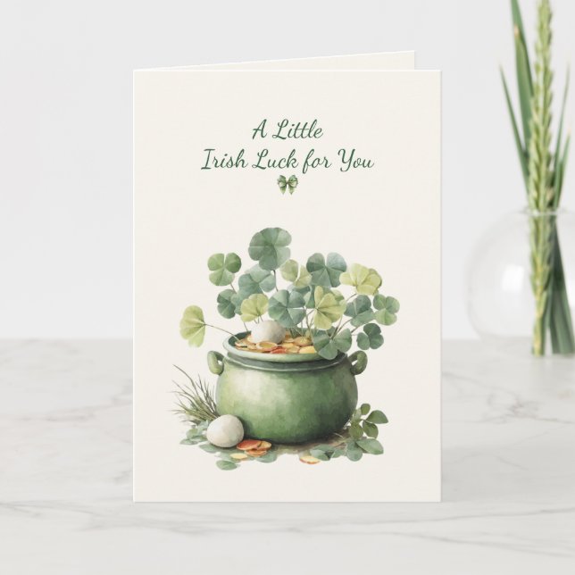 St. Patrick’s Day Irisches Glück Kleeblatt Grußkar Karte (Vorderseite)