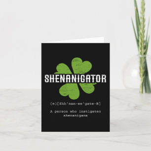 St Patrick`s Day Irish Shenanigator Lucky Fun Clo Karte