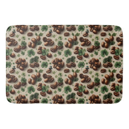 St. Patrick’s Day Kaffee & Shamrock-Muster Badematte