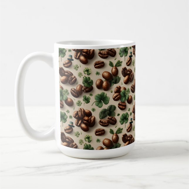 St. Patrick’s Day Kaffee & Shamrock-Muster Kaffeetasse (Links)