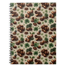 St. Patrick’s Day Kaffee & Shamrock-Muster Notizblock