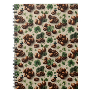 St. Patrick’s Day Kaffee & Shamrock-Muster Notizblock