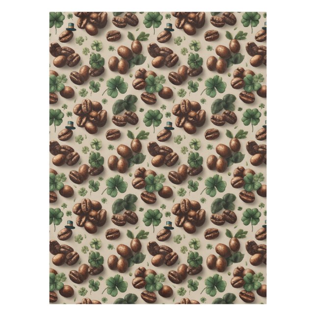 St. Patrick’s Day Kaffee & Shamrock-Muster Tischdecke (Vorderseite)