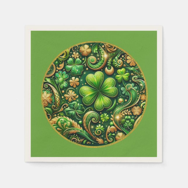 St. Patrick’s Day Kleeblatt-Design  Serviette (Vorderseite)