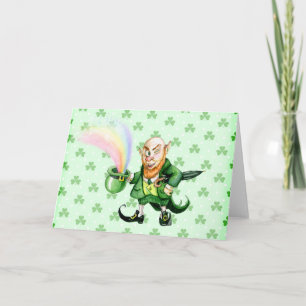 St. Patrick`s Day leprechaun Karte