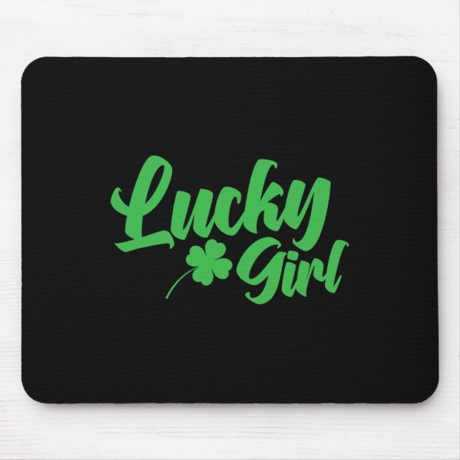 St Patrick`s Day Lucky Girl Mousepad (Vorne)
