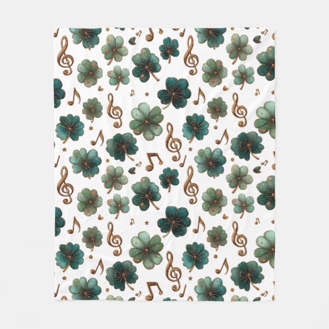 St. Patrick’s Day Musical Shamrock Fleecedecke (Vorderseite)