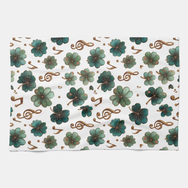 St. Patrick’s Day Musical Shamrock Geschirrtuch (Horizontal)
