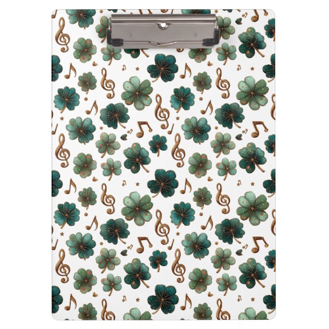 St. Patrick’s Day Musical Shamrock Klemmbrett (Vorderseite)