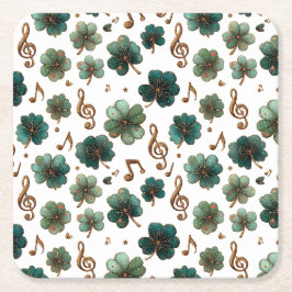 St. Patrick’s Day Musical Shamrock Rechteckiger Pappuntersetzer