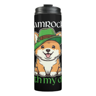 St. Patrick´s Day - niedlicher Hund mit Hut Thermosbecher