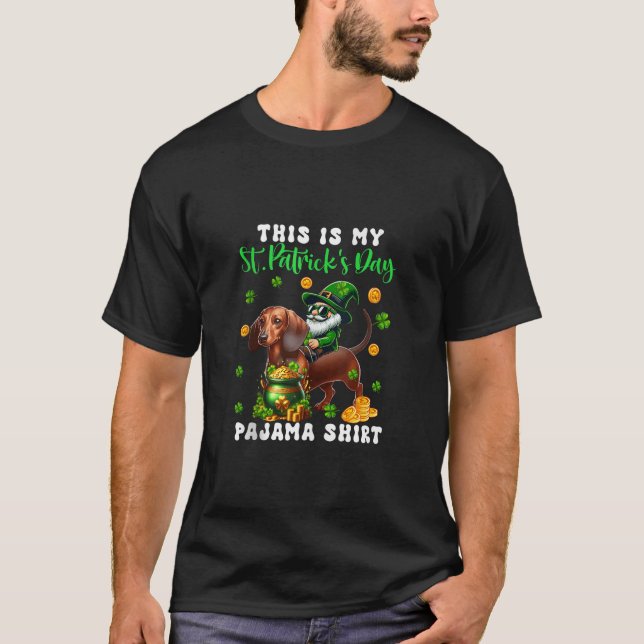 St Patrick s Day Pajama Shirt Gnome Dackel Clov (Vorderseite)