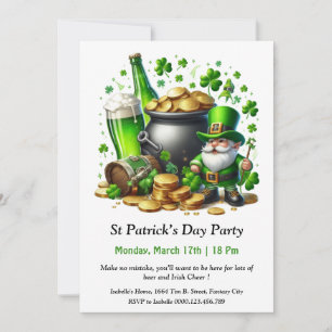 St. Patrick’s Day-Party-Einladung – Viel Bier  Einladung