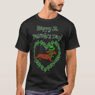 St Patrick S Day Red Smooth Dackel T-Shirt
