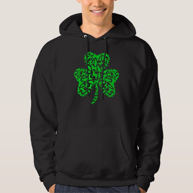 St Patrick S Day Shiba Inu Hunde Kleeblatt Apparel Hoodie (Vorderseite)