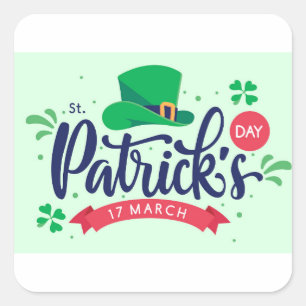 St. Patrick’s Day Shirt – Glücklicher Leprechaun H Quadratischer Aufkleber