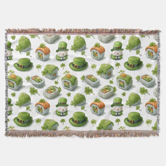 St. Patrick’s Day Sushi-Röllchen & Shamrock Decke (Vorderseite)