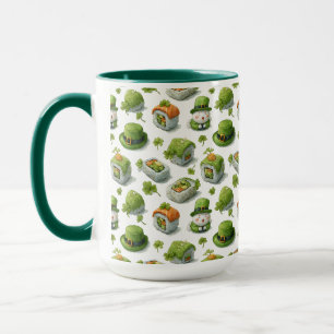 St. Patrick’s Day Sushi-Rollen & Kleeblatt Tasse
