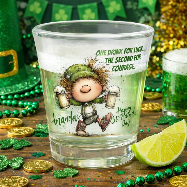 St. Patrick’s Day Tanzender Kobold Schnapsglas (Von Creator hochgeladen)