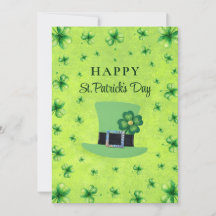 St. Patrick’s Day Wasserfarbe-Shamrock auf grünem 