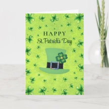 St. Patrick’s Day Wasserfarbe-Shamrock auf grünem 