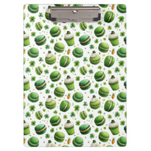 St. Patrick’s Day-Wasserfarben-Macaron und Kleebla Klemmbrett