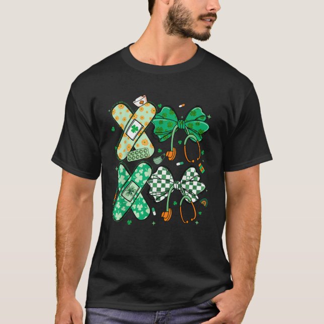 St Patrick s Nurse Coquette Stethoscope Bow Nurse T-Shirt (Vorderseite)