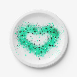 St. Patrick’s Tag   glitzernde Herz-Sprühfarbe Pappteller