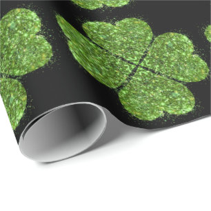St. Patrick’s Tag, Irischer grüner glitzernder Kle Geschenkpapier