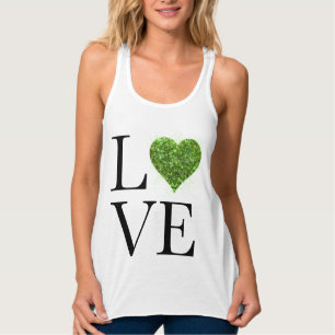 St. Patrick’s Tag Liebe grün glitzerndes Herz Tank Top