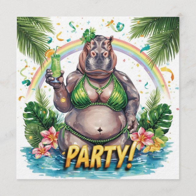 St. Patrick’s Tropical Pool Party Invitation  (Devant)