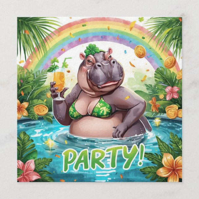 St. Patrick’s Tropical Pool Party Invitation  (Devant)