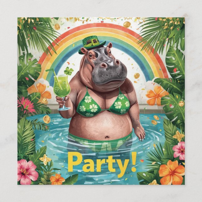 St. Patrick’s Tropical Pool Party Invitation  Einladung (Vorderseite)