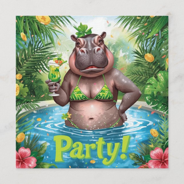 St. Patrick’s Tropical Pool Party Invitation  Einladung (Vorderseite)