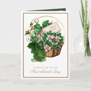 St. Patrick Shamrock-Korb religiöser Segen  Karte
