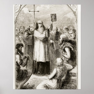 St. Patrick showing the people of Ireland the Four Poster
