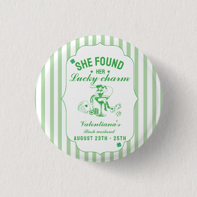 St. Patrick sie fand ihren glücklichen Charme Jung Button (Vorderseite)