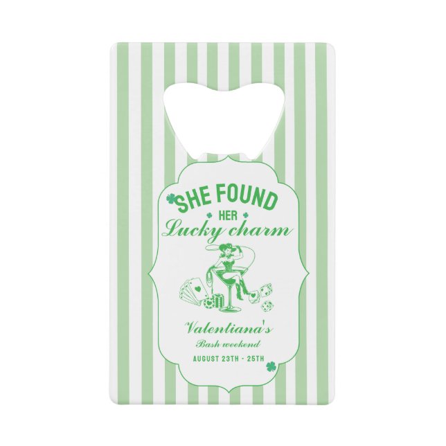 St. Patrick sie fand ihren Glücksbringer  Junggese Geldbeutel Flaschenöffner (Vorderseite)