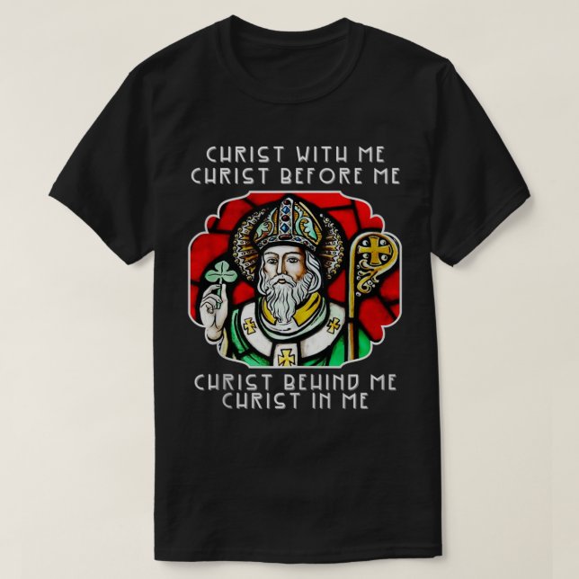St. Patrick St. Irland Gebetskatze T-Shirt (Design vorne)