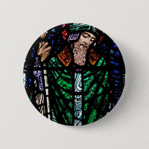 St. Patrick Stains Glass Button