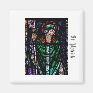St. Patrick Stains Glass Magnet