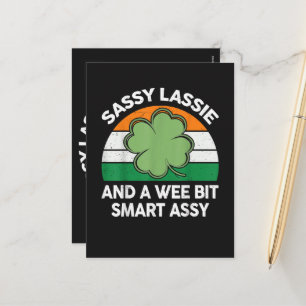 St. Patrick Tag Sassy Lassie Lustiger Shamrock Iri Feiertagspostkarte