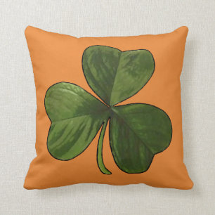 St Patrick Tag umrissenes irisches Kleeblatt Kissen