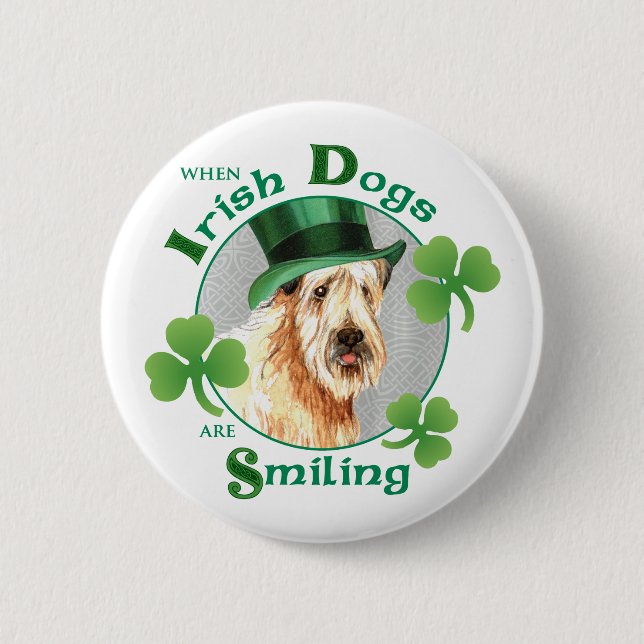 St Patrick Tag Wheaten Terrier Button (Vorderseite)
