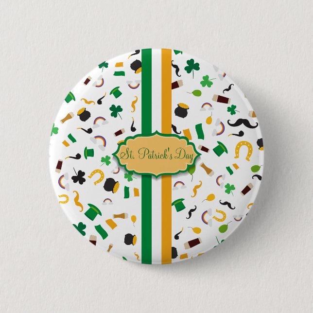 St Patrick Tagesberühmte Einzelteile Button (Vorderseite)