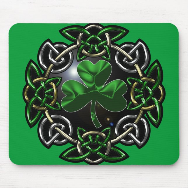 St Patrick Tagesceltic-Knoten Mousepad (Vorne)
