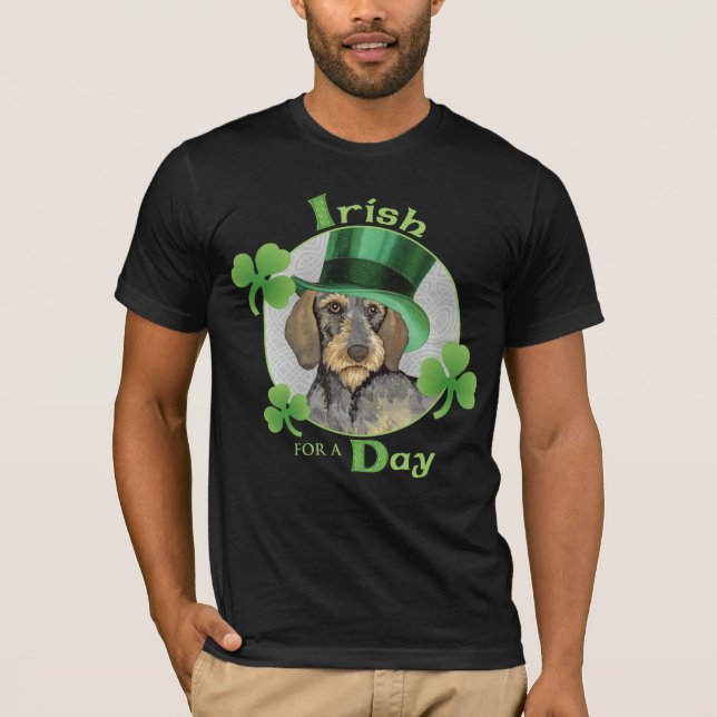 St Patrick TagesDrahthaar-Dackel T-Shirt (Vorderseite)